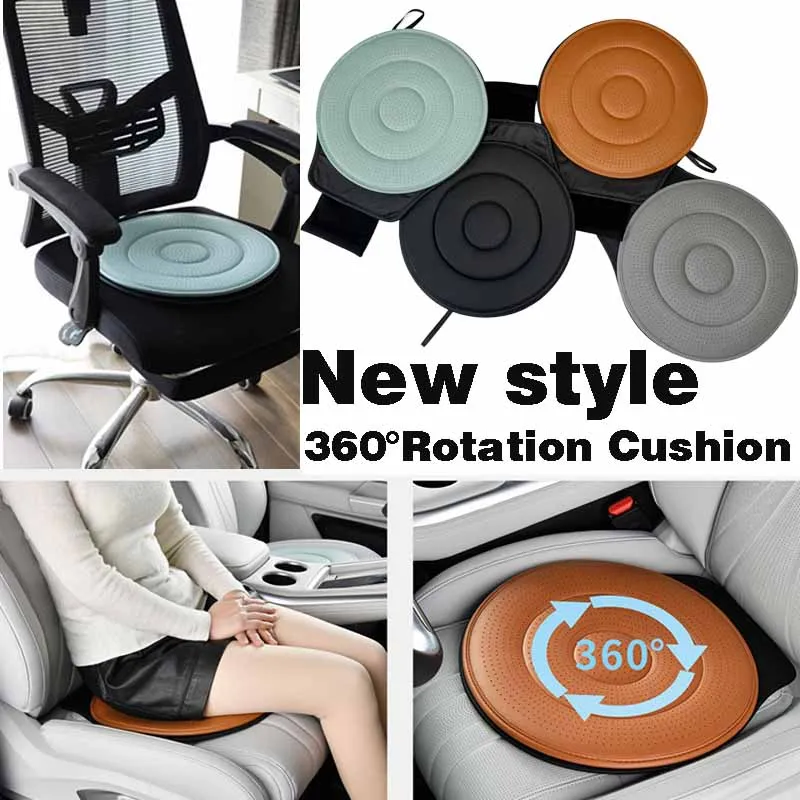 2 Stück Neues Autositzkissen 360 °   Universal Auto Sitz Hilfe Stuhl Sitz Dreh Kissen Rotation Büro Sitz Auto Lordosenstütze Kissen
