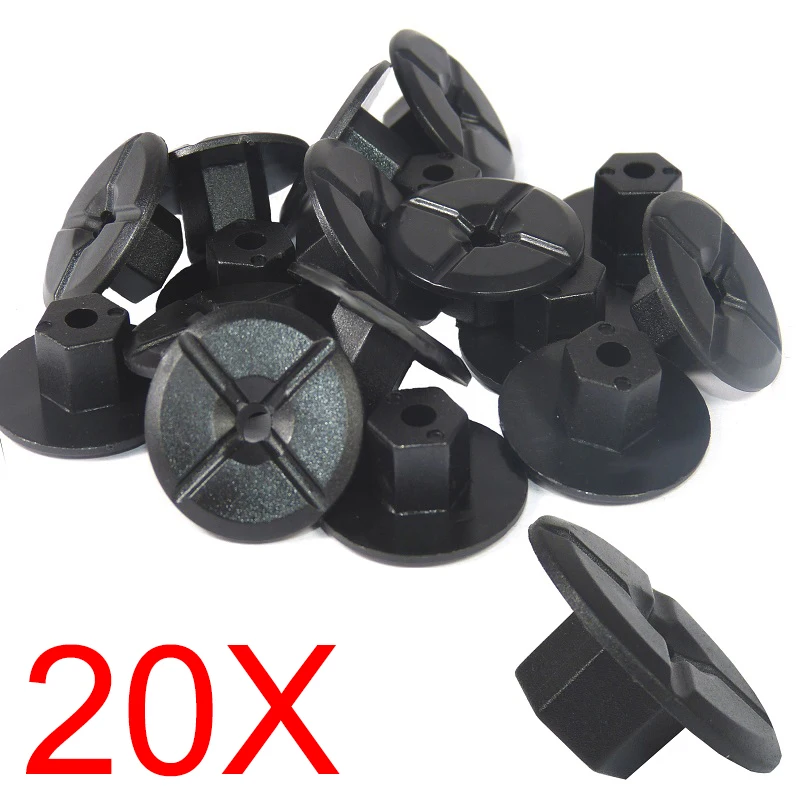 20x Plastic Unthreaded Nylon Nuts 4mm hole & large 24mm collar, Fit for Mercedes & BMW 51711958025 2019900050 K90