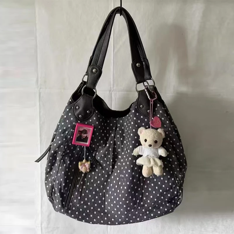 Modieuze Vintage Messenger Bags Nieuwe Polka Dot Handtas Koreaanse stijl Grote capaciteit Tassen Veelzijdige Comfortabele Casual Tassen