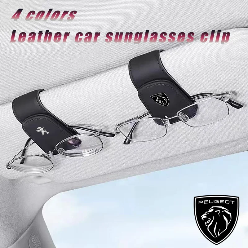 Caja de gafas de suspensión, Clip para gafas de sol, decoración de coche para Peugeot 308 408 2008 206 208 307 3008 406 407 207 4007 4008 301 5008