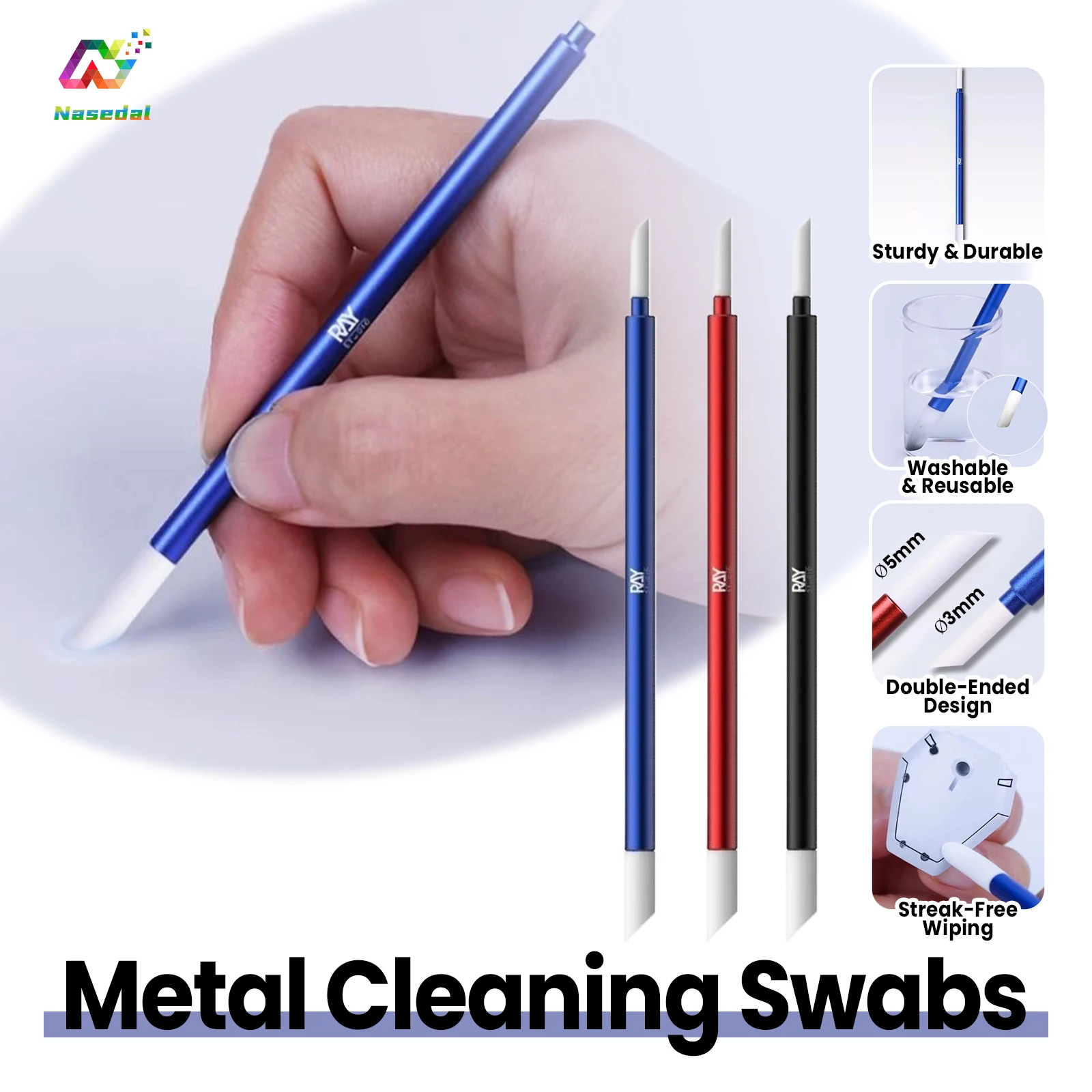 

RAY Studio Metal Wiping Stick for Gundam Model Panel Lining Tools Seepage Cleaning Swab Model Hobby Panel Liner Cleaning Stick