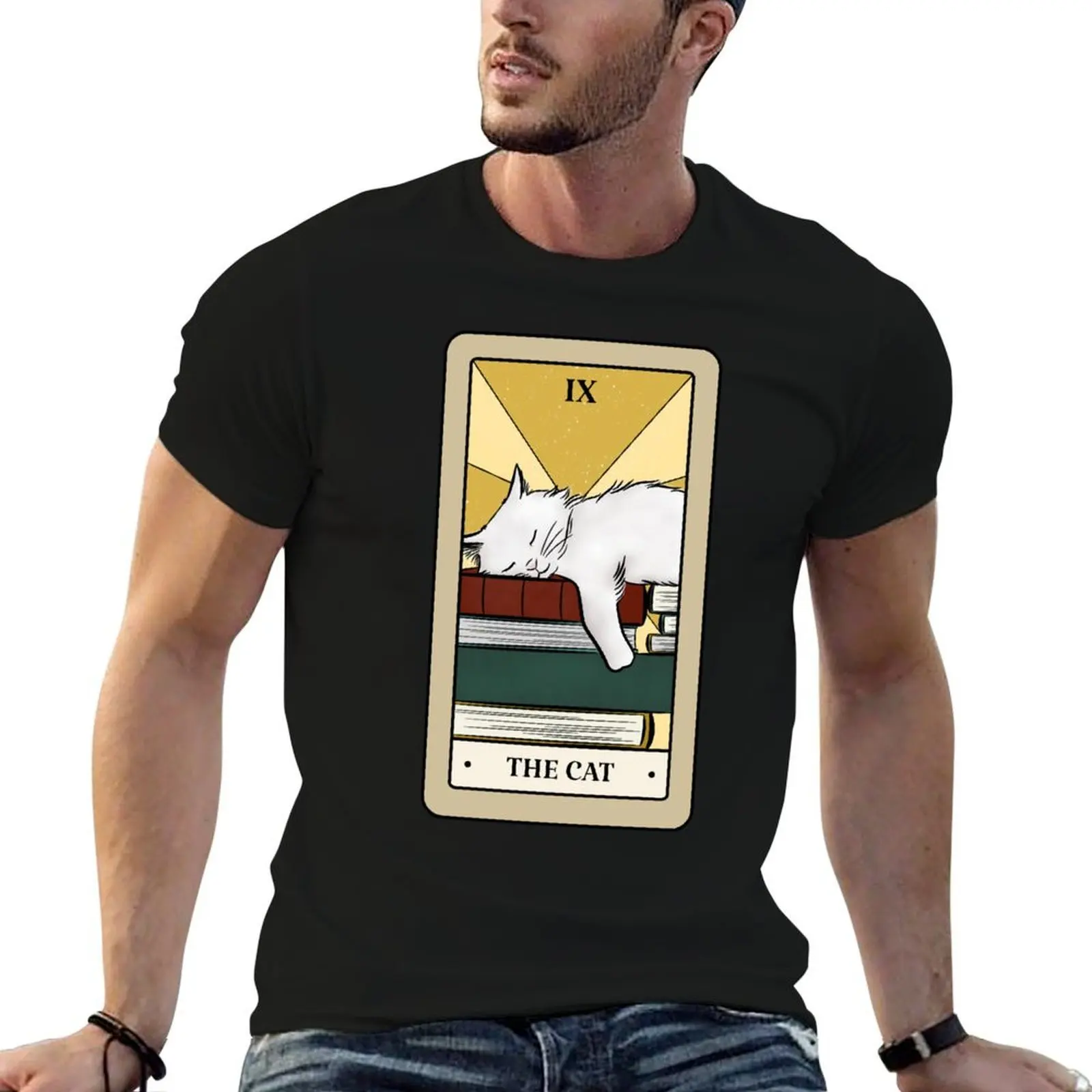 

Bookish Tarot - The Cat T-Shirt t shirt custom print man t shirts for men T-Shirt