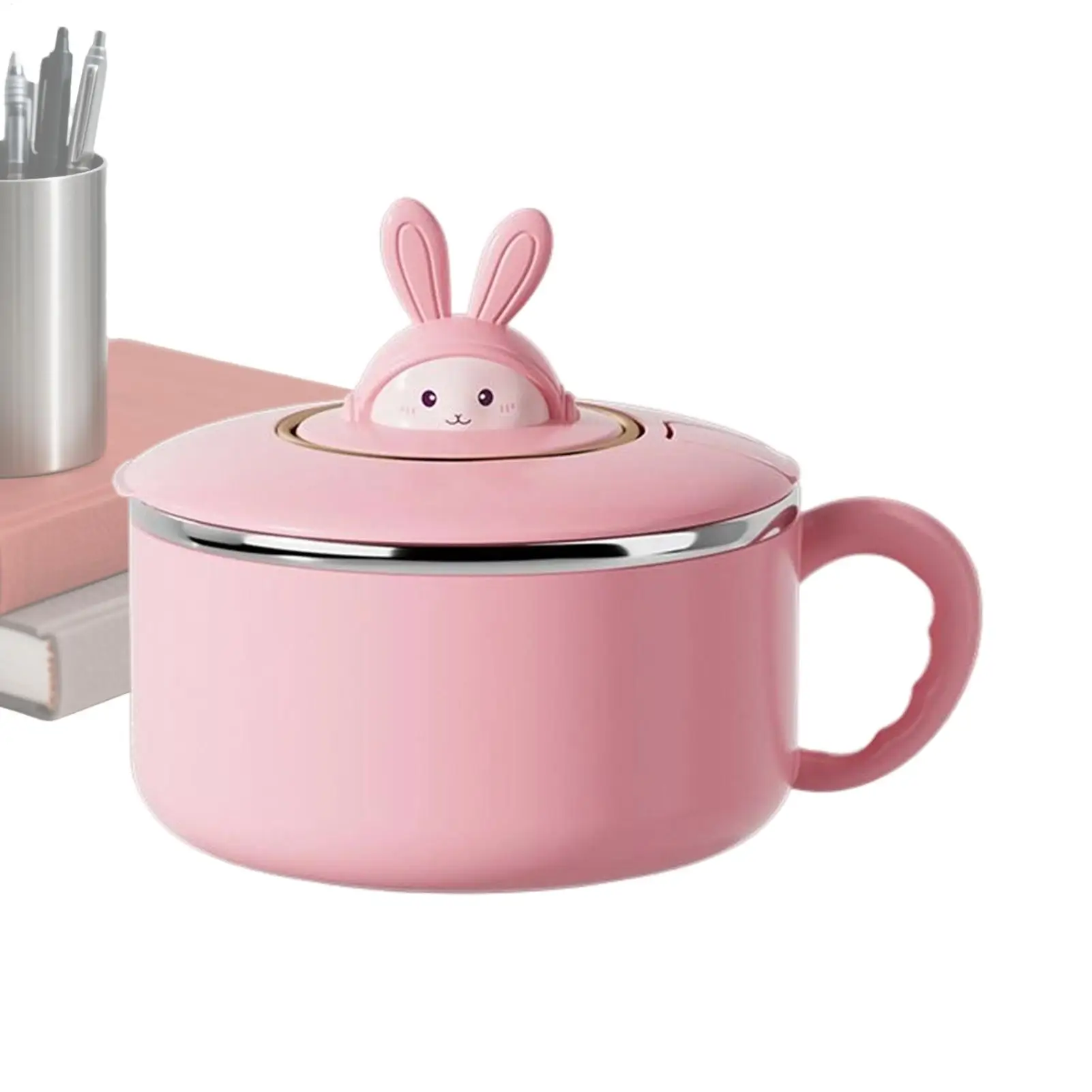 

Stainless Steel Bowl 1200ml Instant Noodle Container Draining Noodle Bowl With Lid For Rice Soup Fruit Sandwiches Vegetable