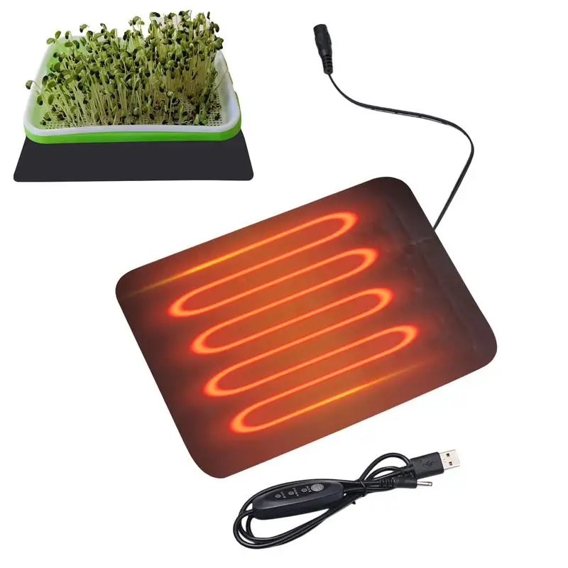 8.5W USB Seedling Heat Mats 3 Adjustable Temp Plant Heating Mats For Seed Starting Brewing Breeding Greenhouses