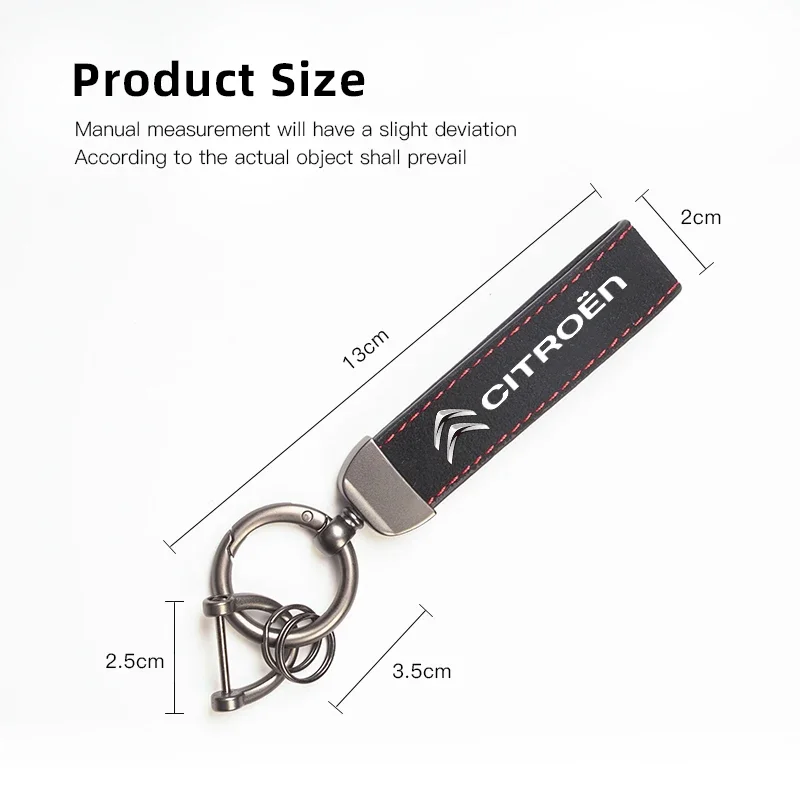 Car Stickers With Car Logo Key Accessories Man Suede Keychain Keyring For Citroen Celysee C6 C3 C5 C1 C2 C4 Aircross Picasso Cac - view 3