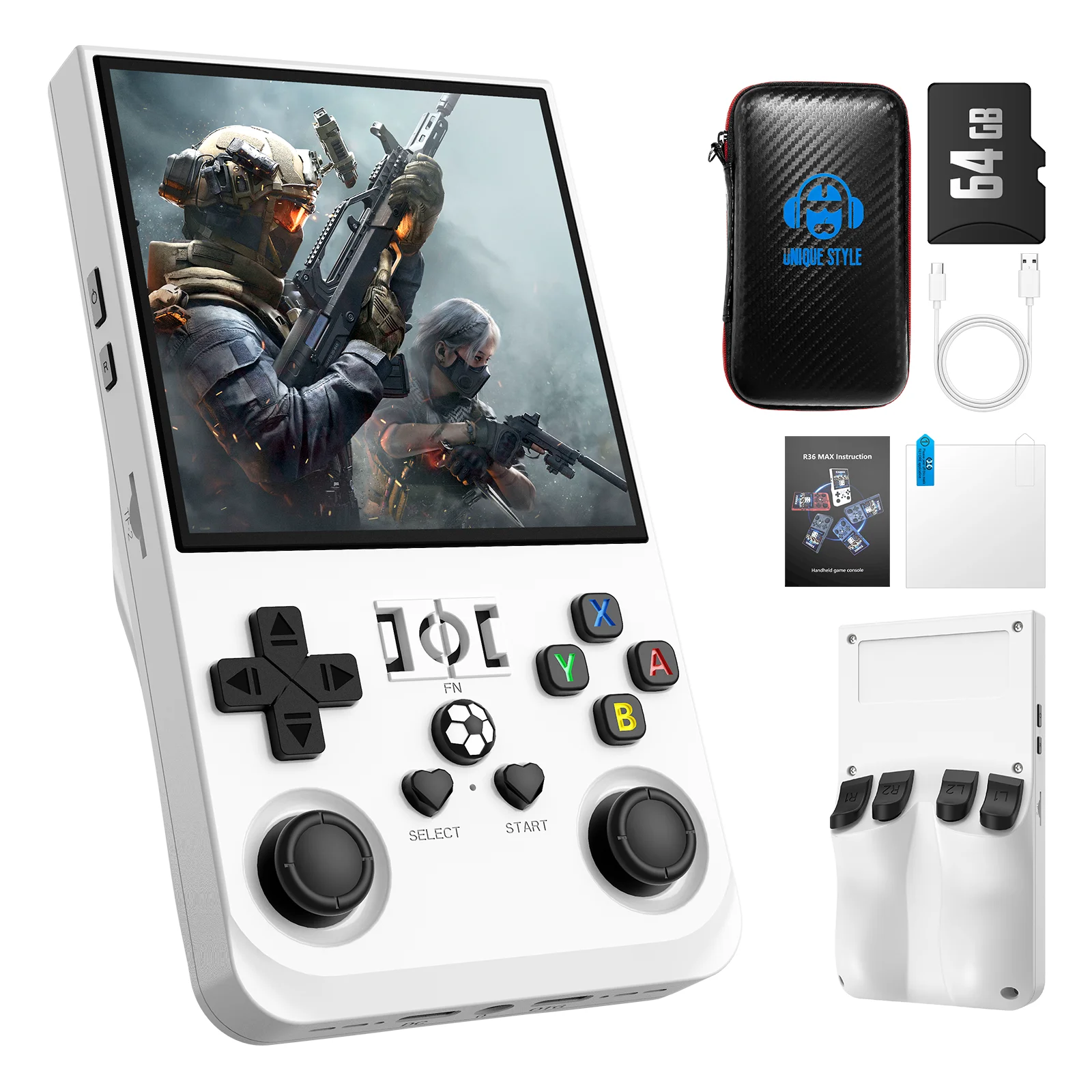 Retro Handheld Game Console RK3326 4*A53 1.5GHz Portable Pocket Game Player 4000mAh 4.0-inch IPS 720 × 720 Screen