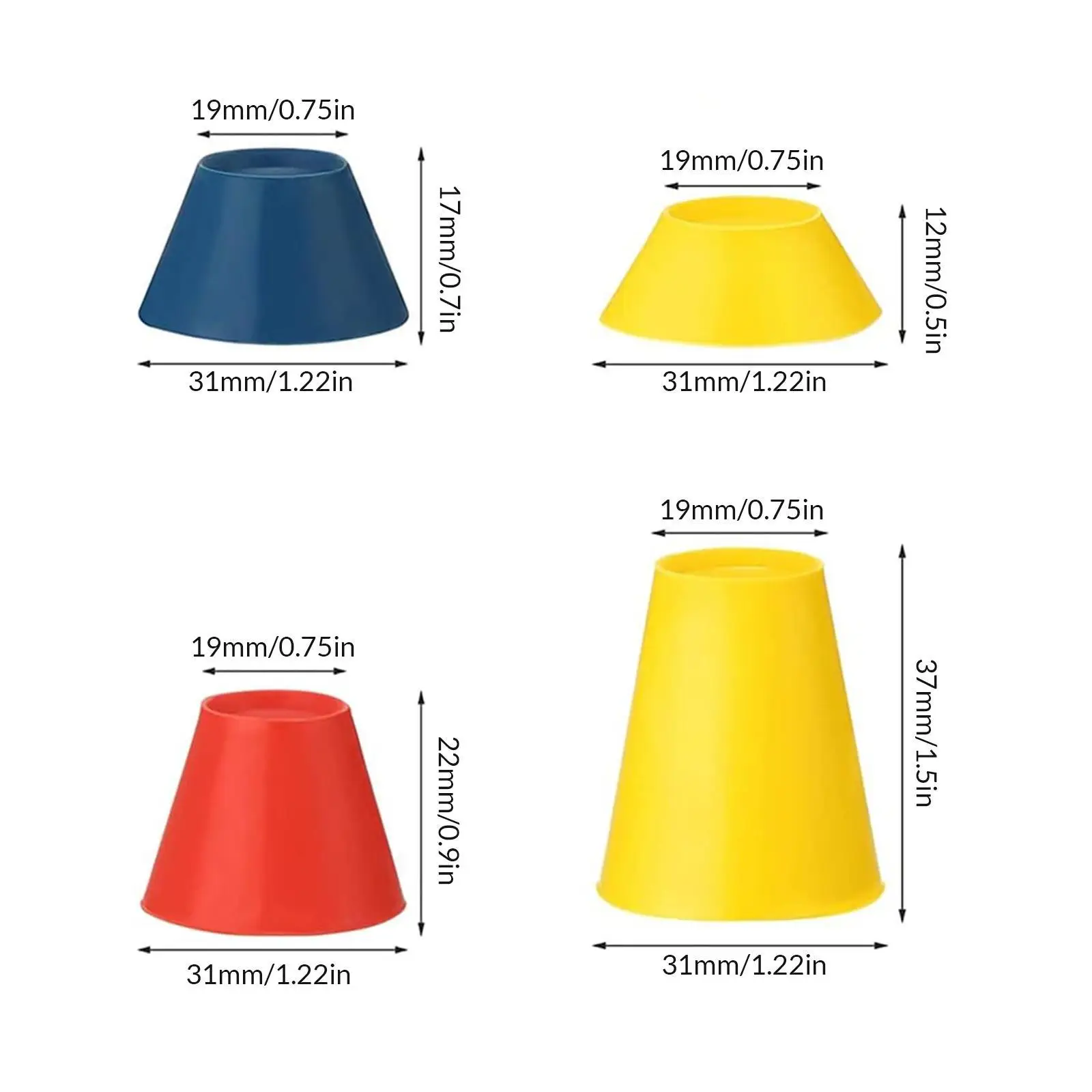 Rubber Tee Multicolor Winter Golf Training Practice Aid Set Durable Short Tees for Driving Range and Indoor Golf Mats