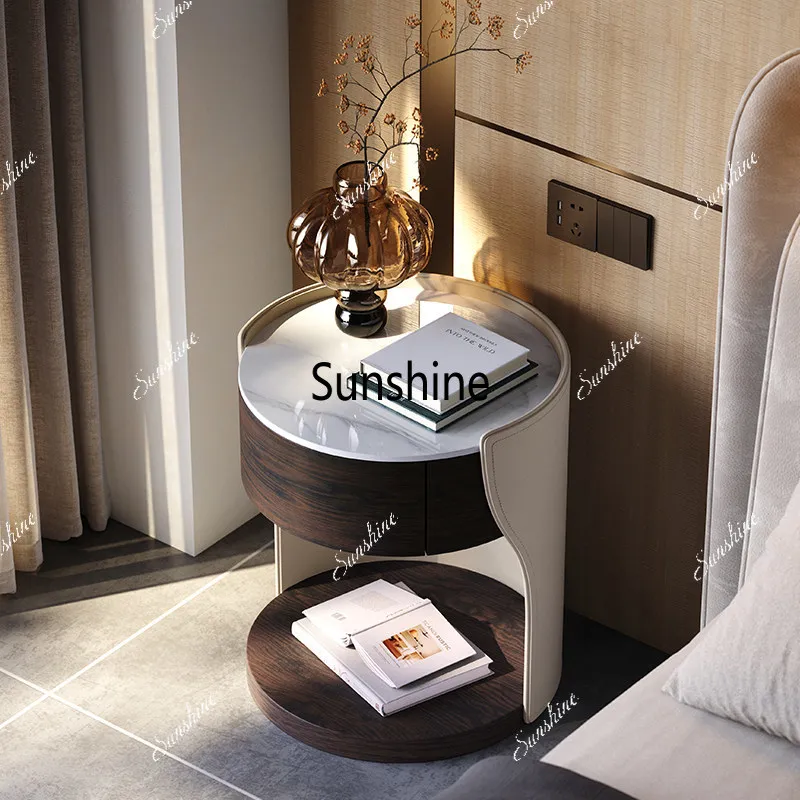 Bedside Shelf Simple Bedroom Round Bedside Cabinet