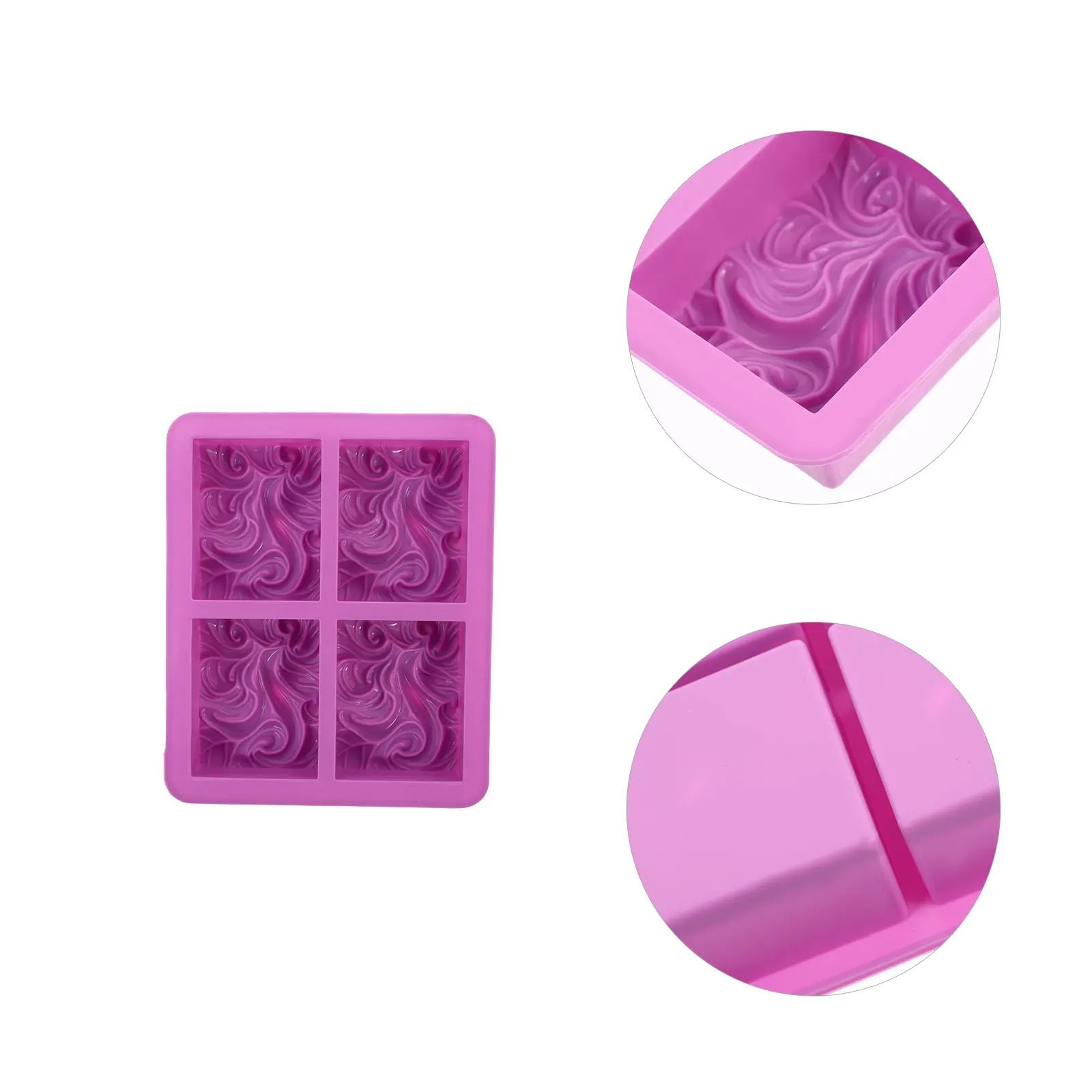 

2Pcs Soap Mold Silicone H made Cupcake Beeswax C les Air Pans Purple Wide Uses Durable Heat Resistant Ocean Wave Design