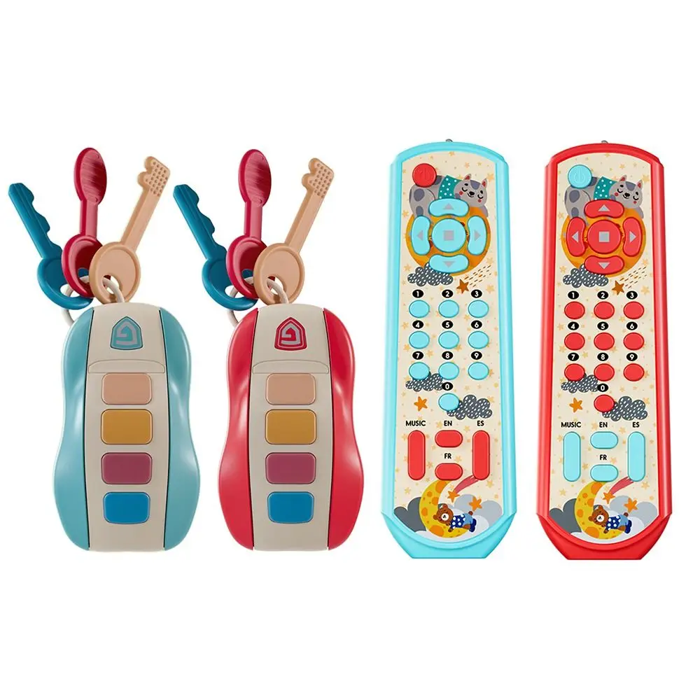 กุญแจรถจำลองพลาสติกมีเสียงเพลงและแสงหลากสี พร้อมยางนุ่ม สำหรับพัฒนาการทางปัญญา
