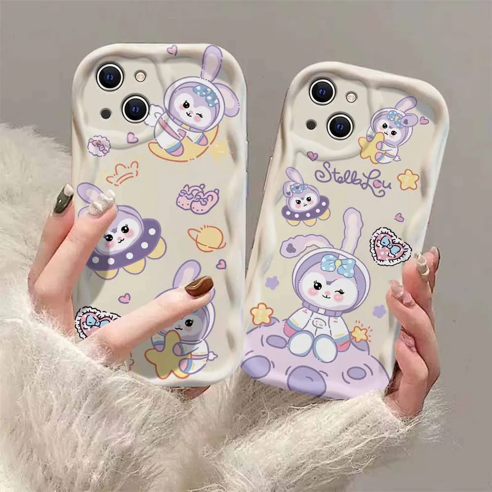 Disney StellaLou 3D Wave Phone Case For OPPO Reno 11 F 8 T 7 Z 6 5 4 Pro F23 F11 F9 4G 5G Soft Silicone Back Cover