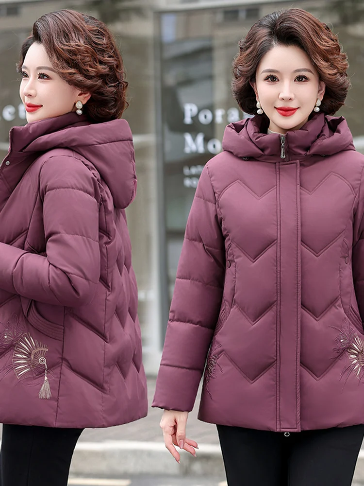 

Хлопковая тюнет с вышивкой, съемная кепка Mom andma Sle, женское пальто оверсайз, зимнее новое поступление, пуговицы с деталями