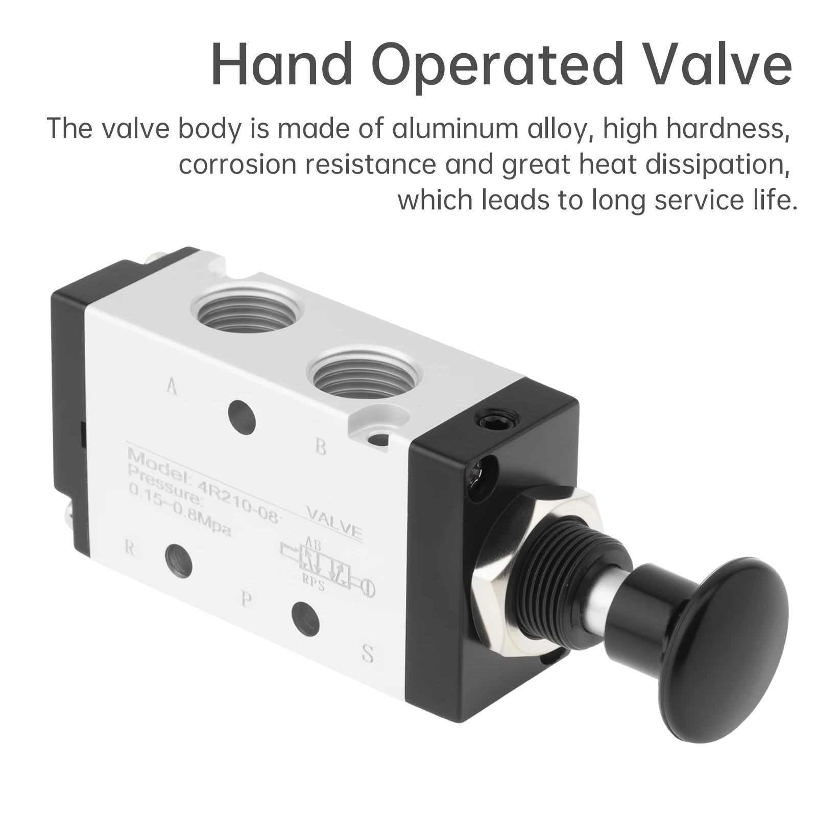 

1/4 BSPT 5 Way 2 Position Pneumatic Manual Control Air Hand Lever Valve PC6-02 Muffler Push-Pull 4R210-08 Solenoid Valve