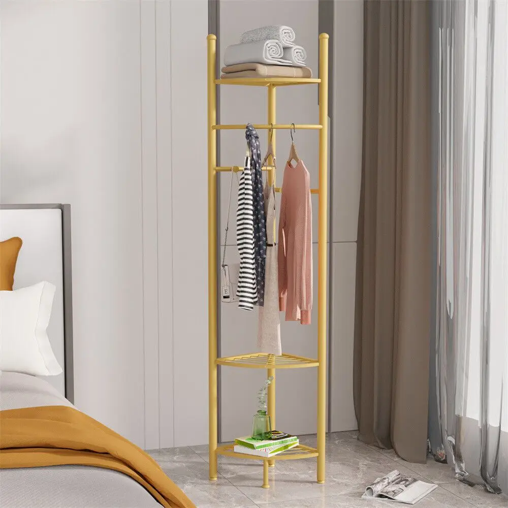 

Compact Corner Clothing Racks Freestanding Coat Racks Storage Space-saving