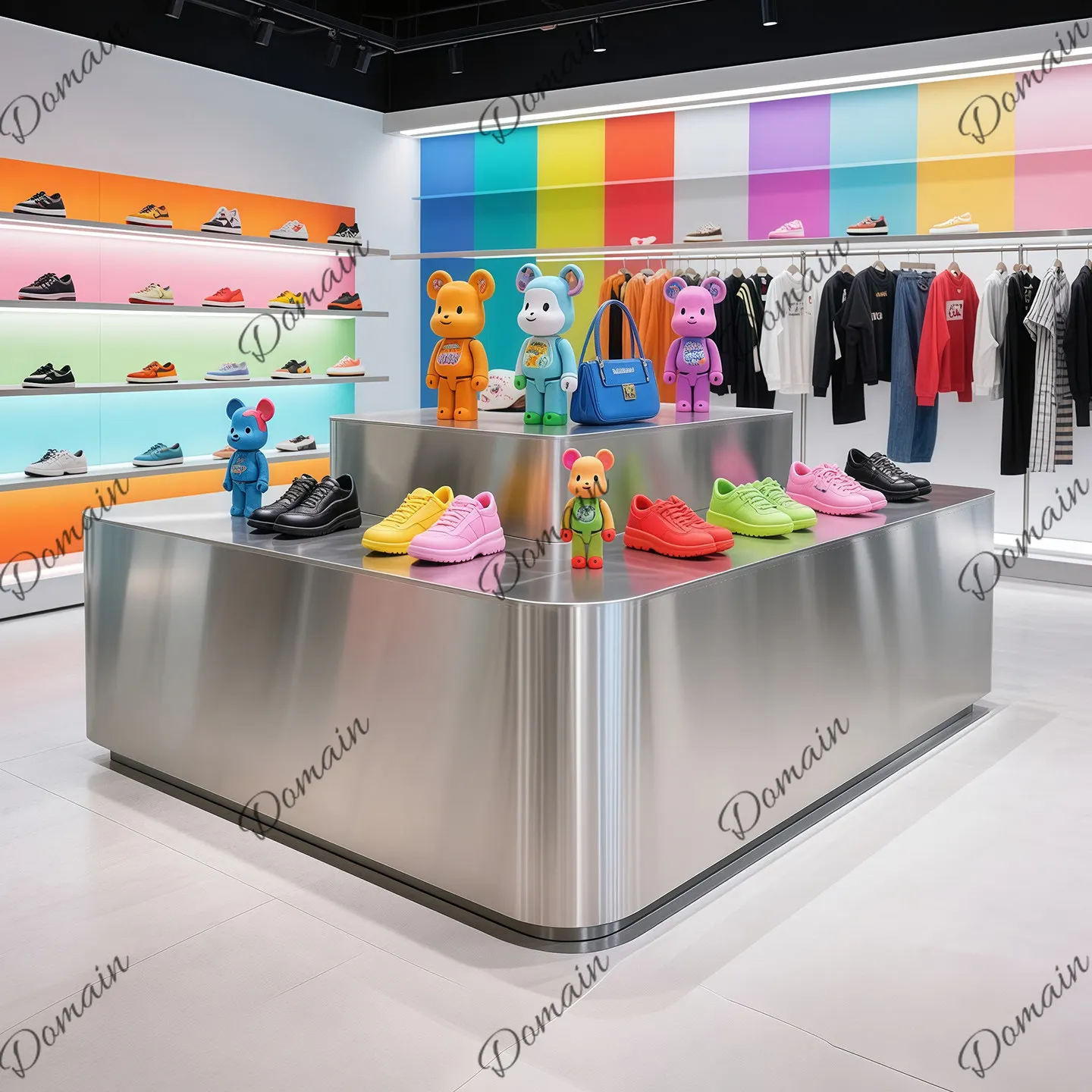 Clothing store Nakajima display table Stainless steel flower shop shopping mall shoe bag store decoration middle display table