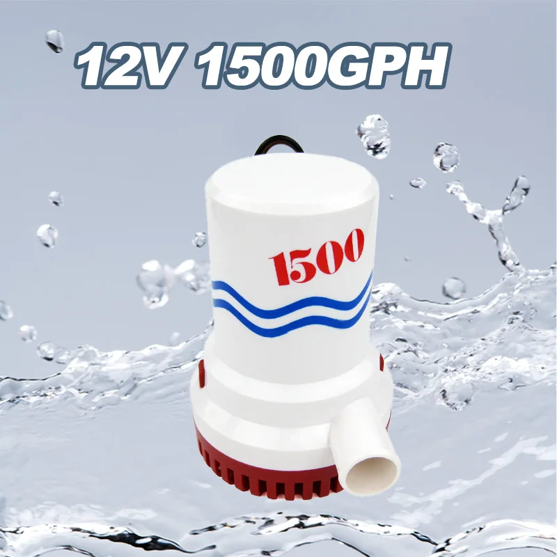 

12V 1500GPH Marine Bilge Pump Submersible DC Water Pump for Boat Yacht RV with Hose Outlet