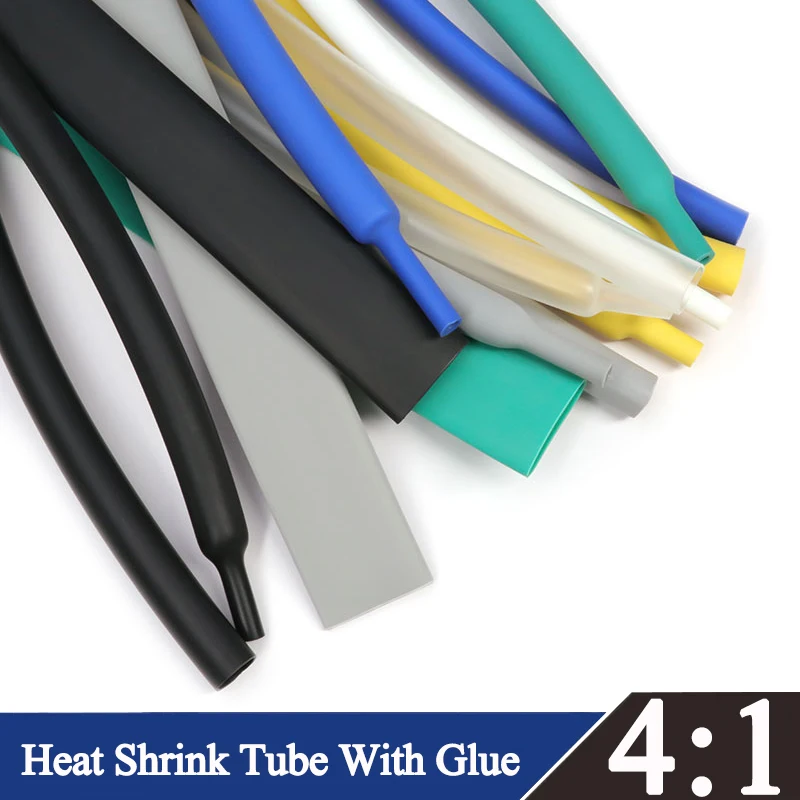 1/2/5/10M 4:1 Heat Shrink Tube With Glue Thermoresistant Tube Heat Shrinkable Tubing 4/6/8/10.5/12/16/20/24/32/36/40/52/72mm