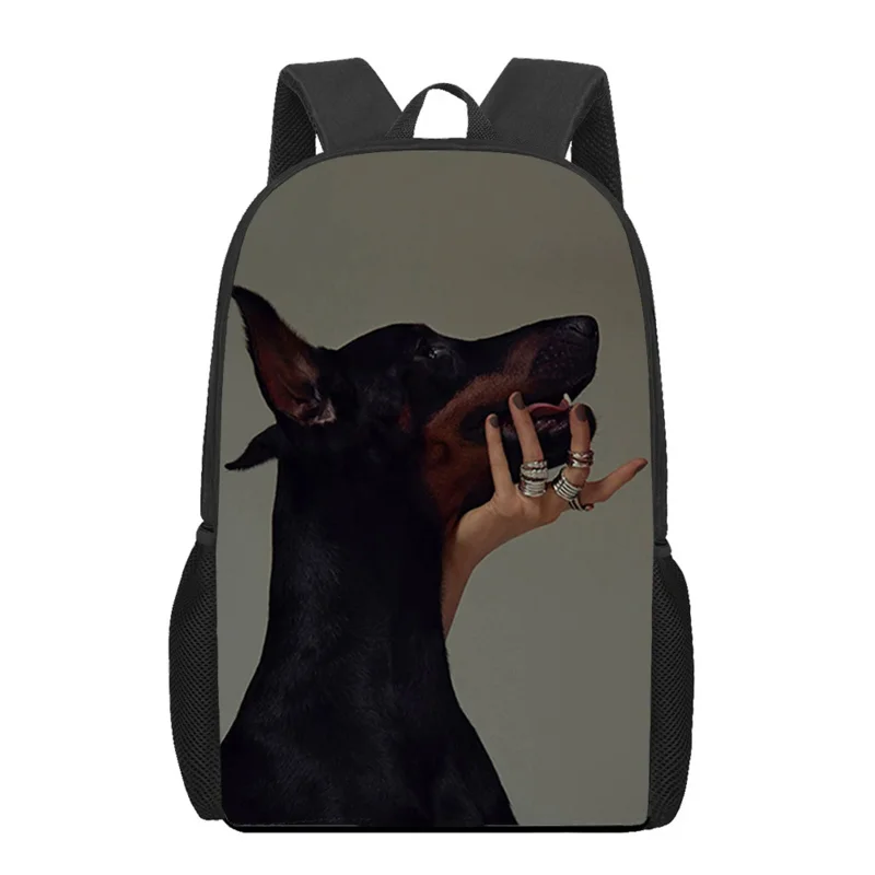 Cool Doberman Pet Dog 3D tornister tornister dla chłopców na co dzień torby na książki plecak na laptopa dla uczniów tornistry plecak podróżny