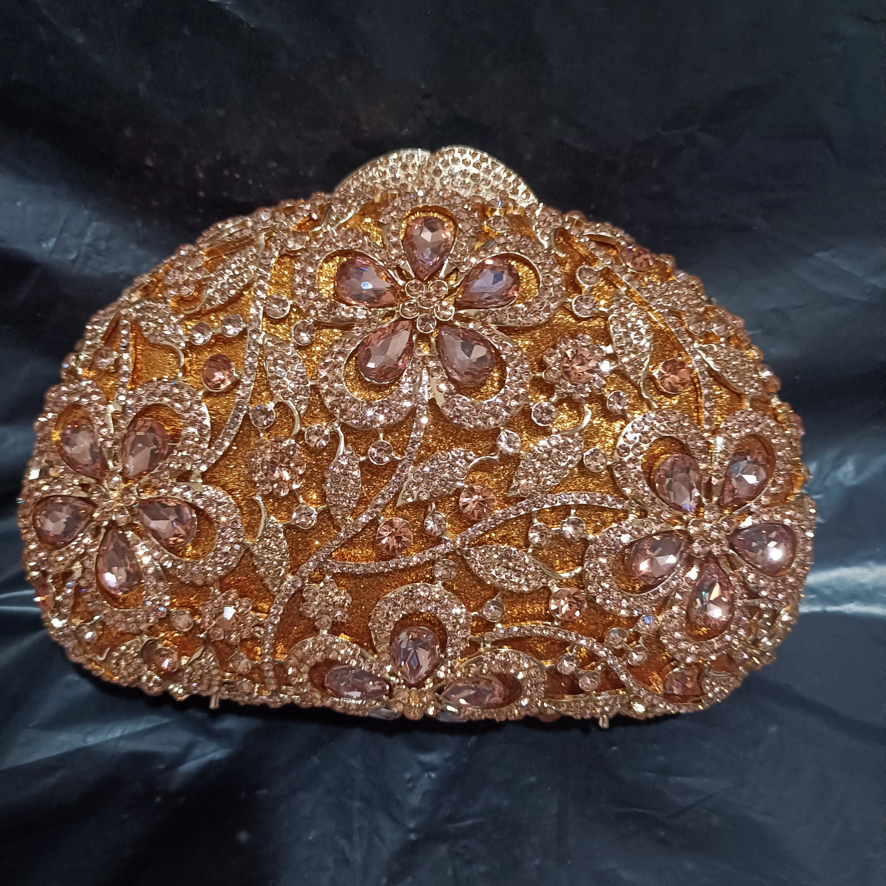 

Женский кошелек-клатч цвета розового золота с кристаллами, вечерние сумки с большими камнями, свадебные сумочки Стразы, сумочки-кошельки для вечеринки Minaudiere