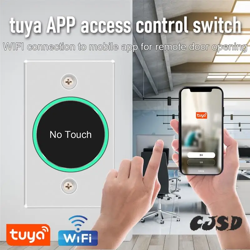 

CJSD-Tuya Wi-Fi умный переключатель дверной выход кнопка спуска без сенсорного инфракрасного диапазона для контроля доступа пульт дистанционного управления