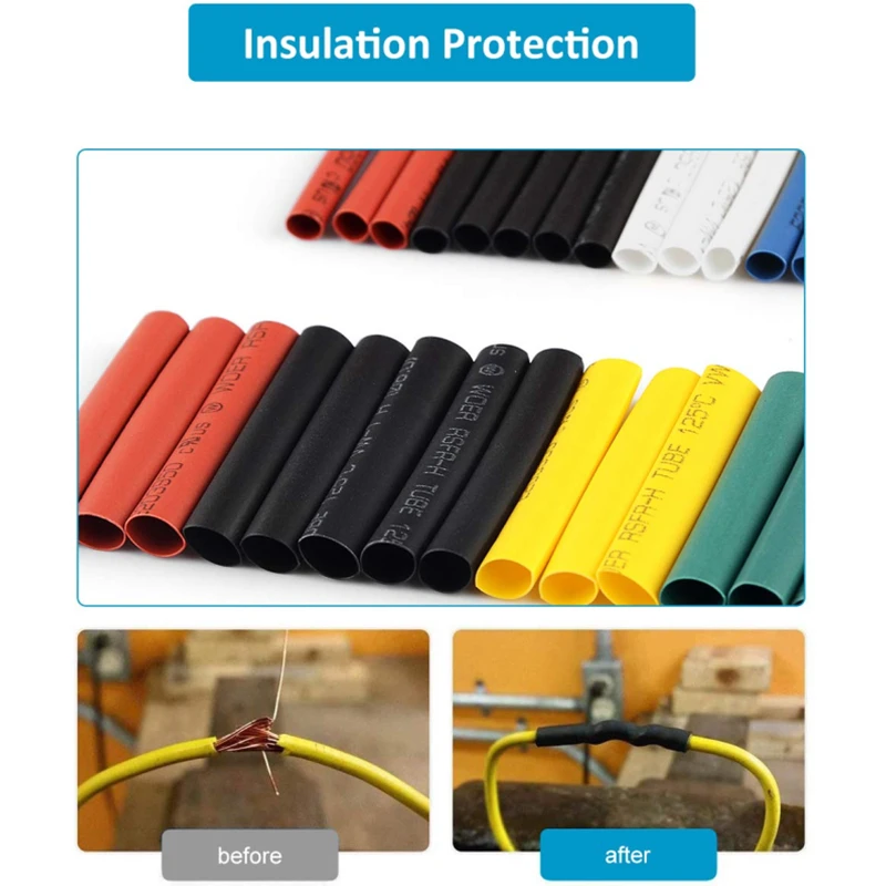 Novo 127-800 pces tubo termo retrátil termoresistente tubo termo retrátil envolvendo conexão elétrica fio cabo isolamento manga
