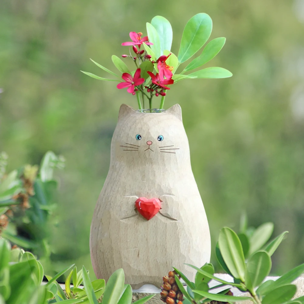 زهرية الراتنج اليدوية للديكور المنزل ، charm الزخرفية ، الصلبة ، وأفضل الهدايا ، وتصميم فريد لعشاق القط