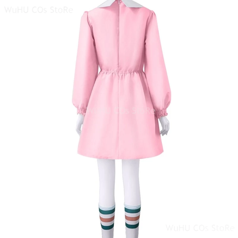 Aboutcos Stranger Cos Things 11 Cosplay Anime Costume For Women Pink Dress Outfits Fantasia Halloween Carnival Party Suit