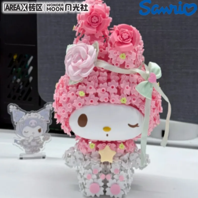 

Sanrio цветочный кластер серии сборка строительного блока Куроми анимационные игрушки модель Kawaii настольные имена подарок на праздник для девочек