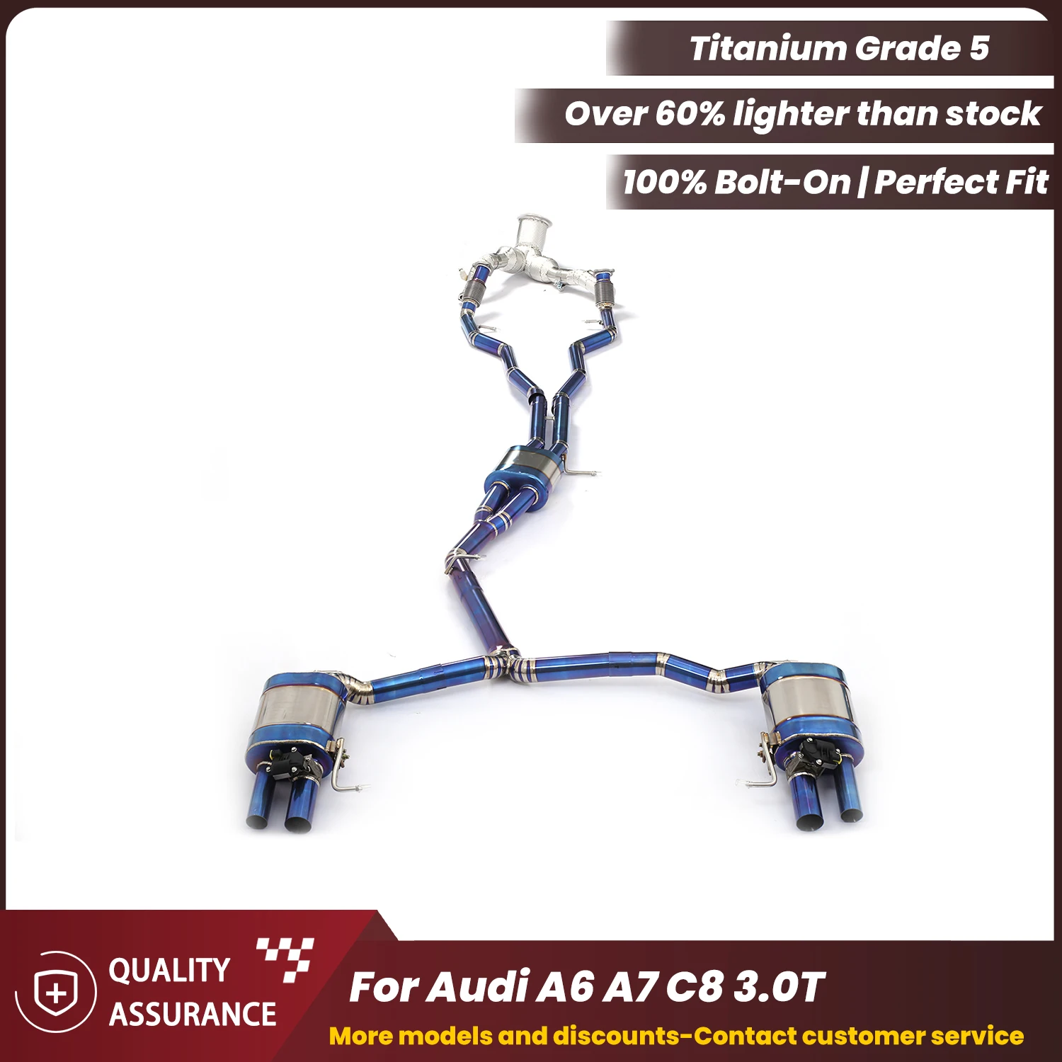 

Aggressive Exhaust Sound ECCF Valvetronic Exhaust 4K Titanium Complete exhaust system For Audi A6 A7 C8 3.0T Performance Upgrade