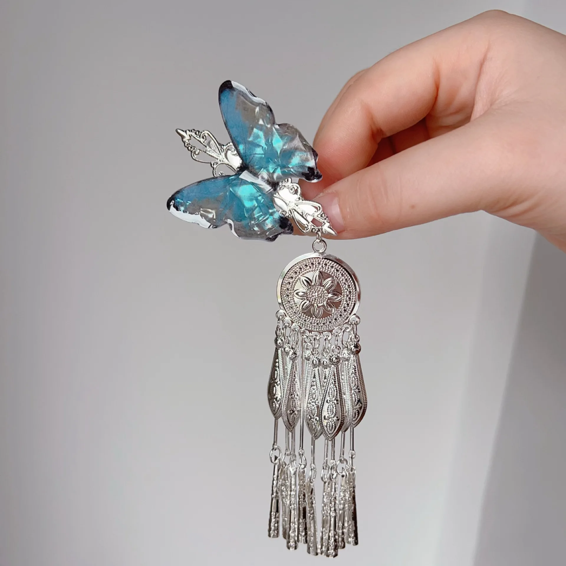 

Мечтательные синие заколки-бабочки, женские заколки, высококачественные изысканные аксессуары для волос, заколки для волос, кисточки, заколки в виде утконоса в древнем стиле