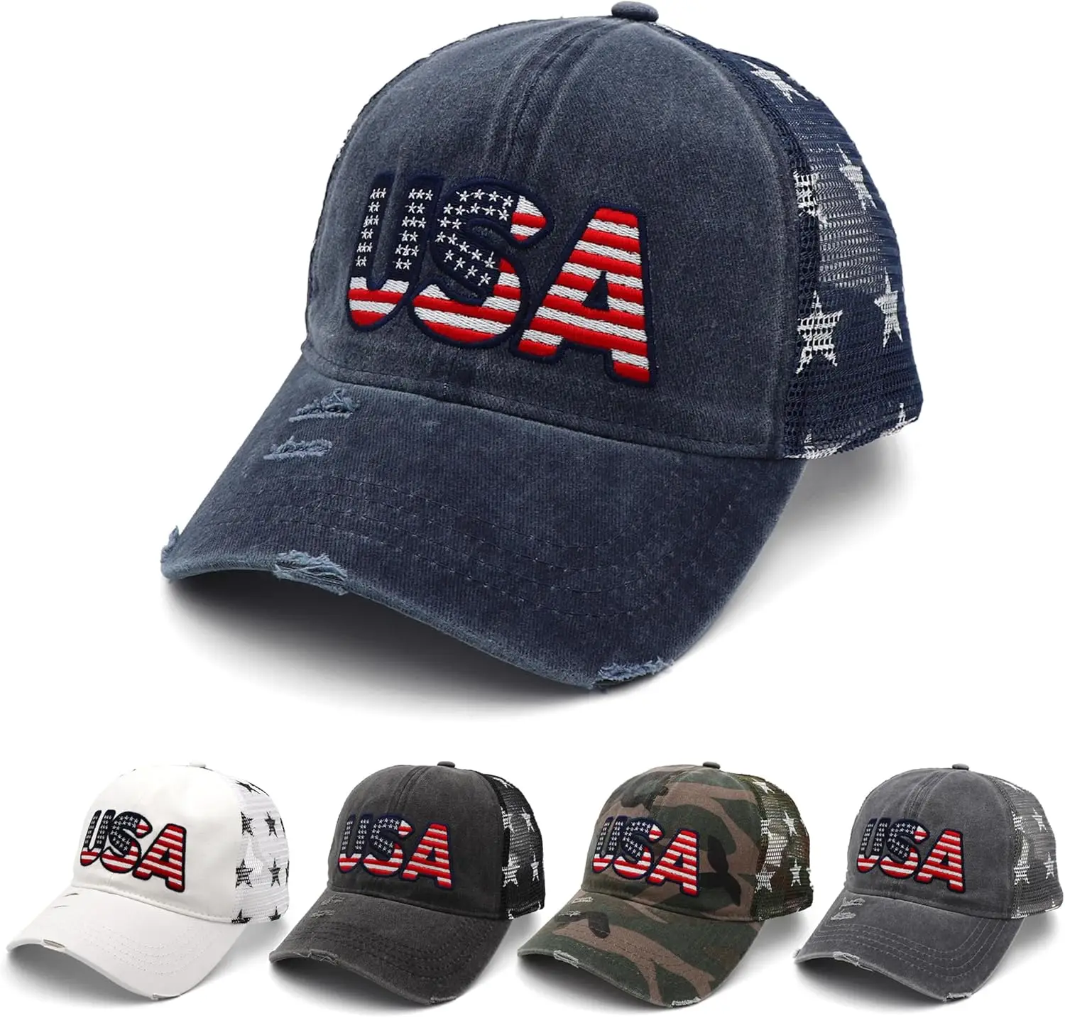 

4th of July Hat American Flag USA Trucker hat for Women Men Fourth of July Patriotic Hat 4th of July Accessories
