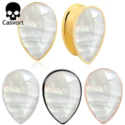 Casvort 2PCS 8mm 10mm Fashion Conch Ear Plugs Tunnels For Women Body Jewelry Piercing Saddle Gauges Stretchers Ears Accessories