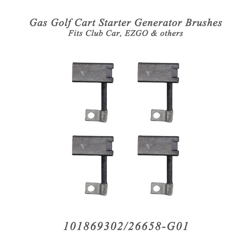 Golf Cart Starter Generator Carbon Brush Kit 4 pcs for Club Car E-Z-GO E-Z-go Ya ma ha Gas 101869302 26658-G01 Set of 4