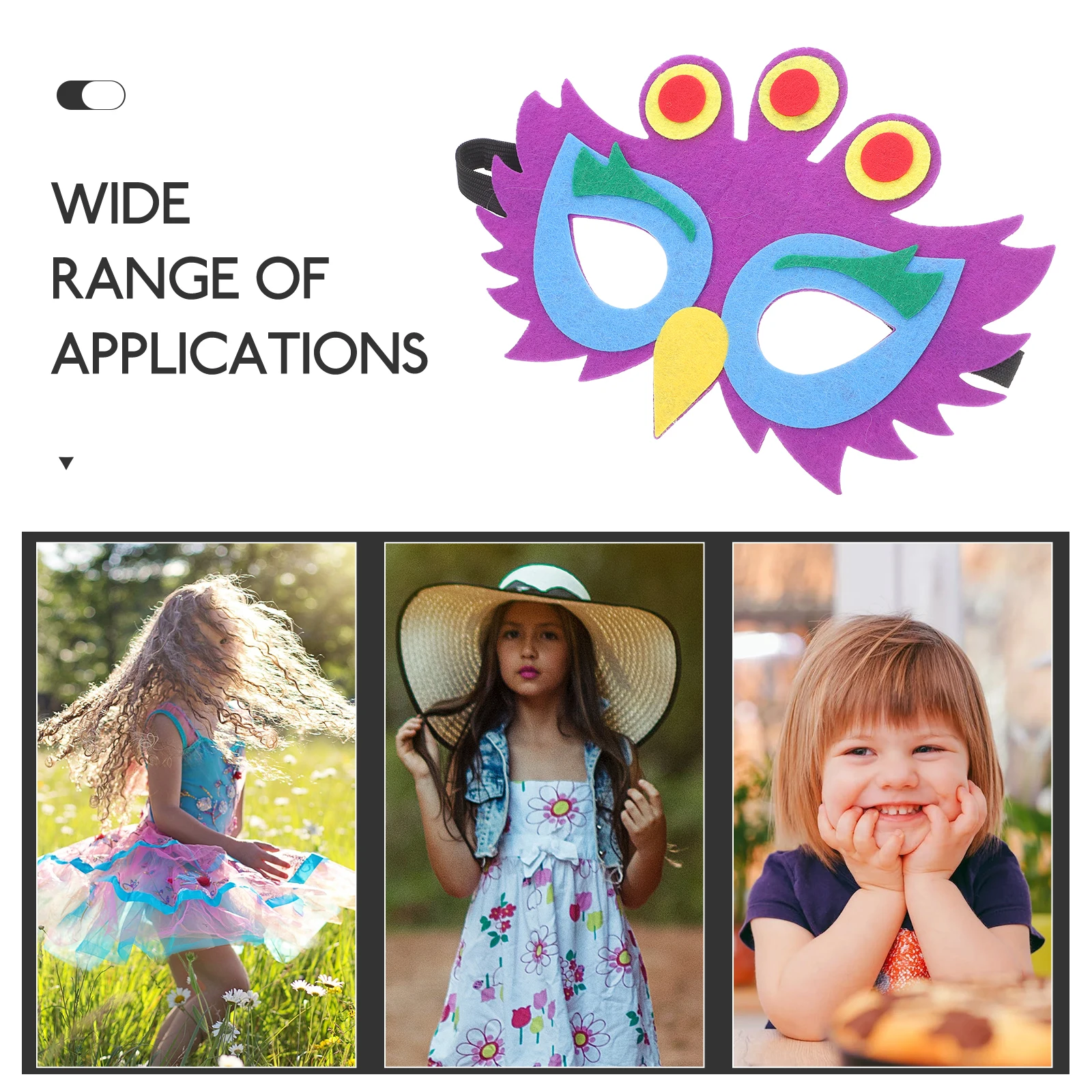 

5Pcs Peacock Mask Felt Animal Mask Lightweight Kids Halloween Party Masquerade Cosplay Mask
