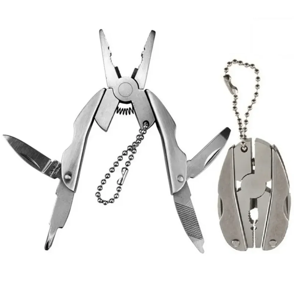 Portable Stainless Steel Multi-Tool Pliers Knife Multi-function Keychain Screwdriver For Outdoor Use