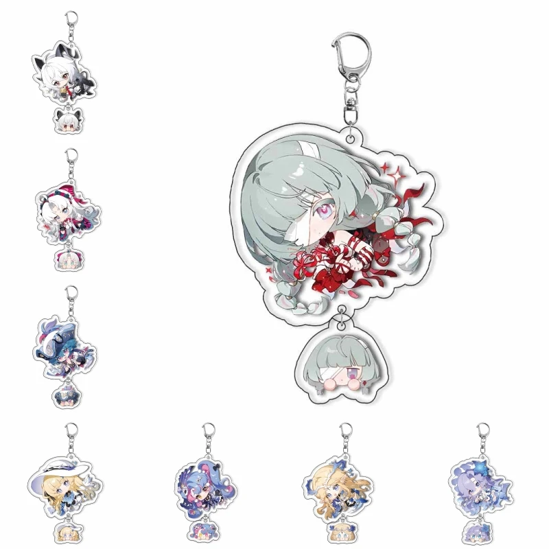 Wuthering Waves Game Peripheral ROCCIA Cartethyia Cantarella Phrolova Acrylic Keychain Accessories Cosplay Pendant Prop Badge