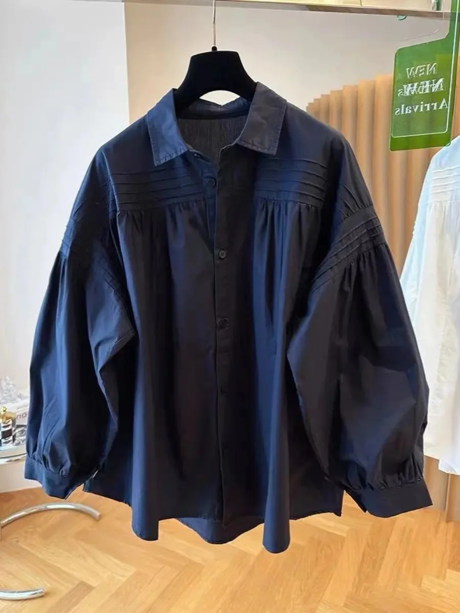 فانوس نسائي مقاس كبير Sve irt أوائل الخريف رقيق فضفاض غير رسمي قماش رقيق كوري Sle طويل Sve...