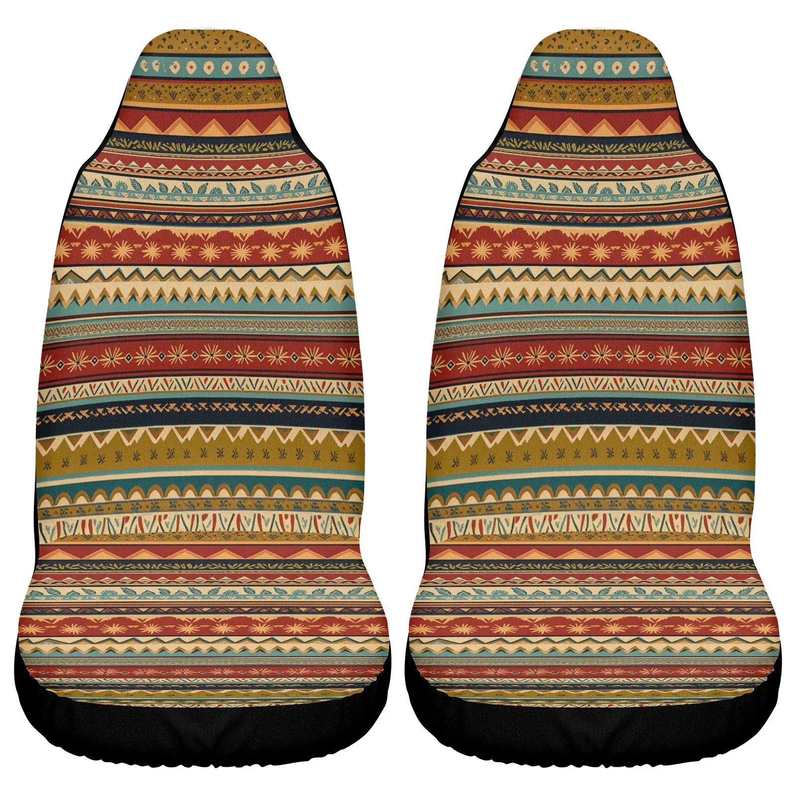 Car Seat Covers Tribal Pattern Multi Color Geometric Design For Car Interior Protection And Style Enhancement
