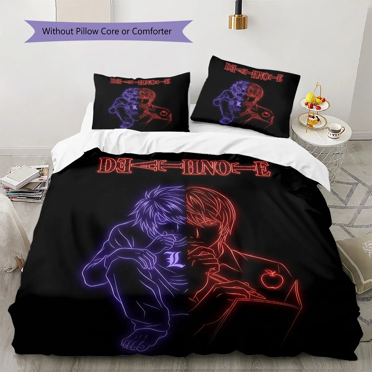 Death Note Soft Duvet Cover Children's Bedding Set,Extra Large Size Halloween Gifts Various Sizes Available -HE184