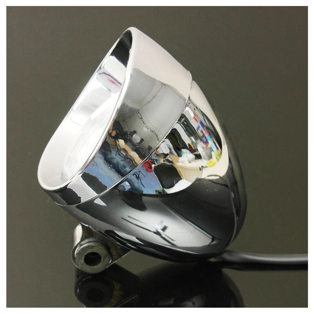 4″ Motorcycle Bike Chrome Headlight Spot Fog Lamp Bulb For Chopper