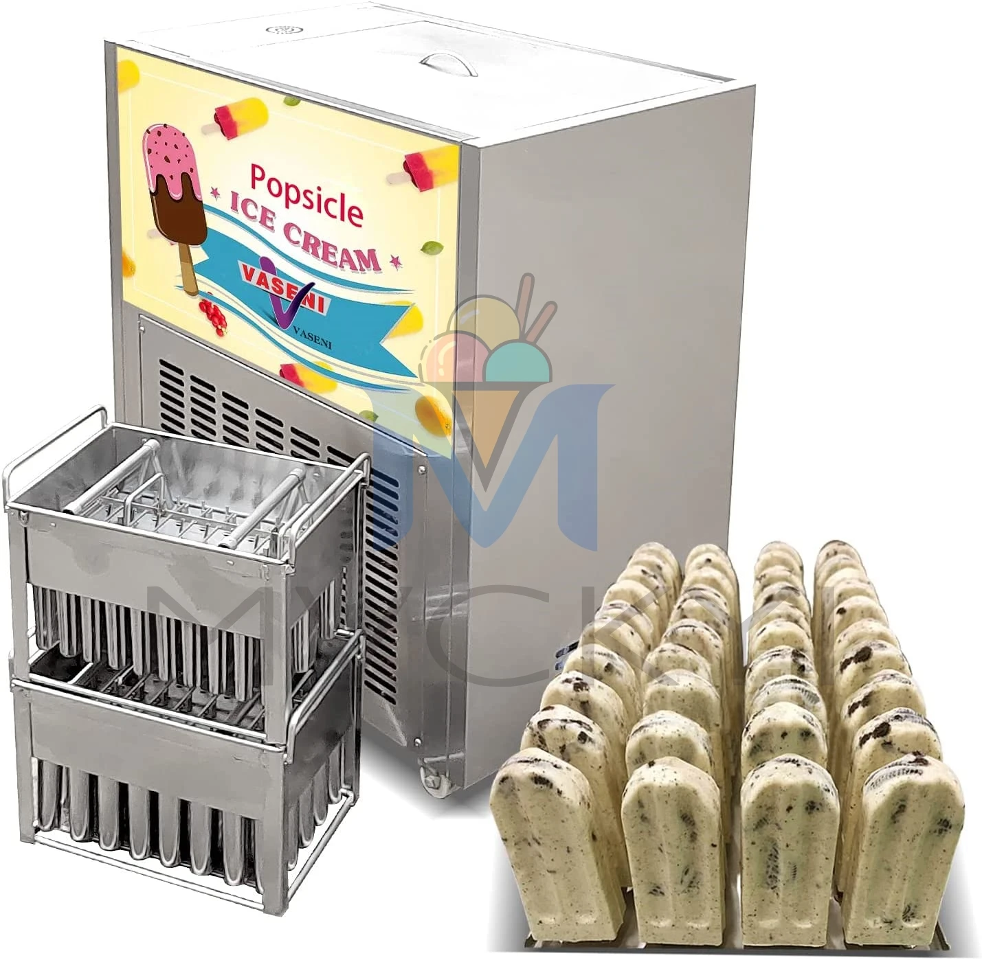 

Mvckyi 2 Molds Electric Commercial Fruit Ice Cream Machine Automatic Manual Popsicle Maker Quick-Freezing Making