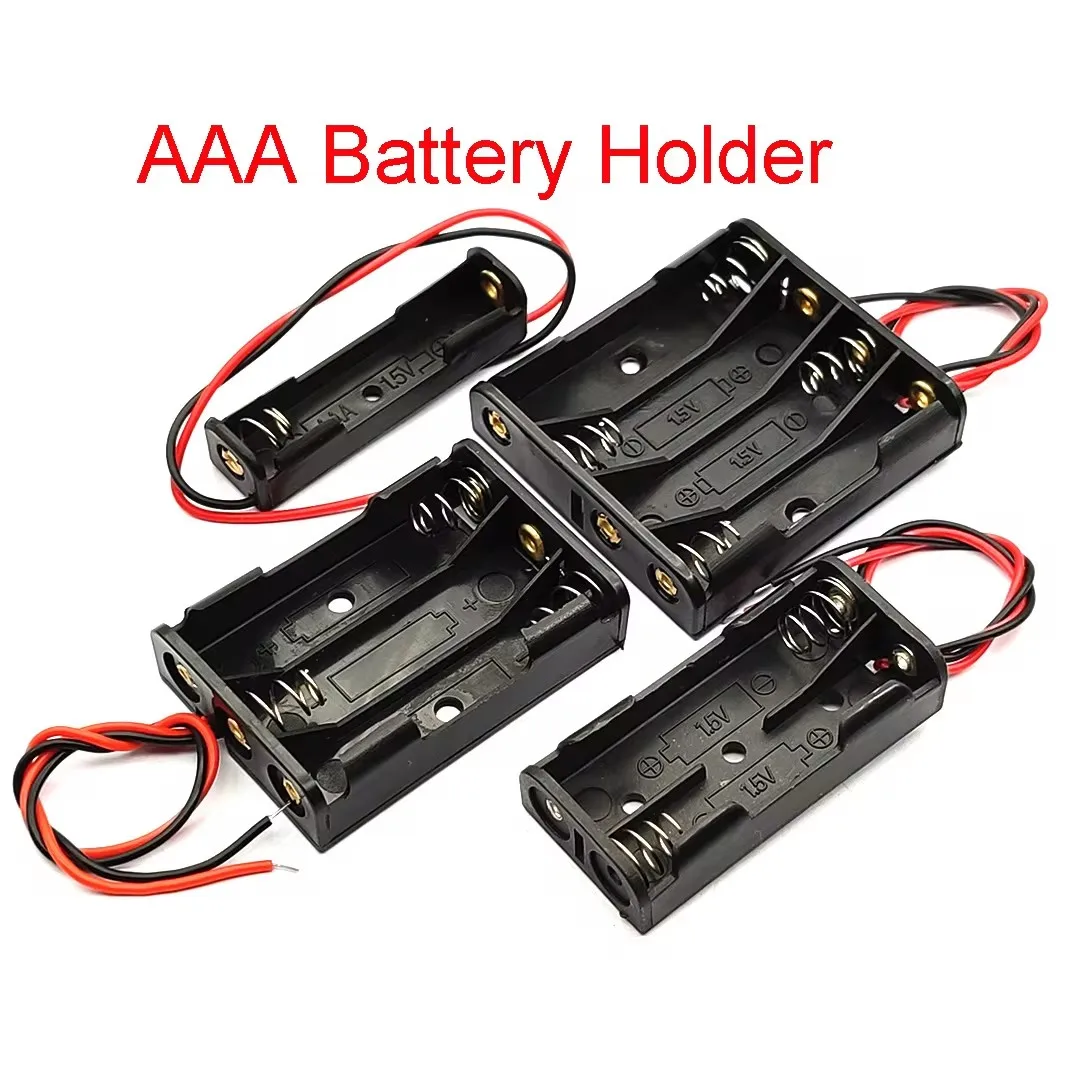 

Battery box 1/2/3/4 slots AA battery box AA battery holder 14500 AA lead DIY connection toy power supply 1/4 slot storage box