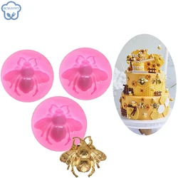 Bee Silicone Molds Candy Chocolate Gumpaste Mold 3D DIY Cupcake Topper Fondant Cake Decorating Tools Polymer Clay Jewelry Moulds