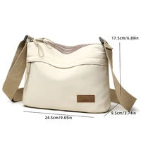 3 Main Pockets High Capacity Shoulder Crossbody Bag for Women Multi-pocket Purse Canvas Handbag Suitable for Mothers Shopping - Image 6