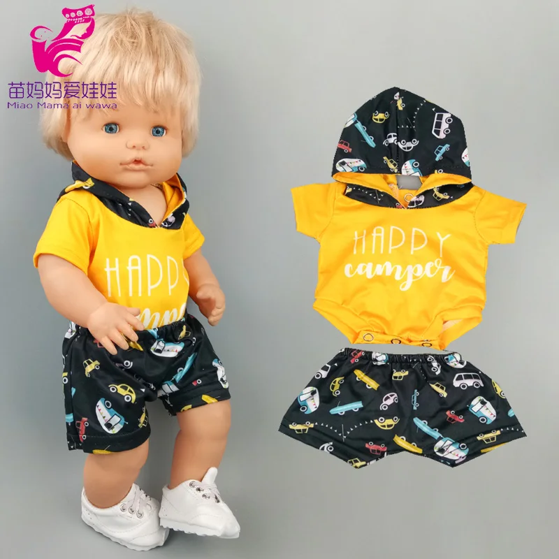 16 Inch Nenuco Pop Kleding T-shirt Korte Voor 40Cm Ropa Y Su Hermanita 38Cm Babypop Mode Denim shorts