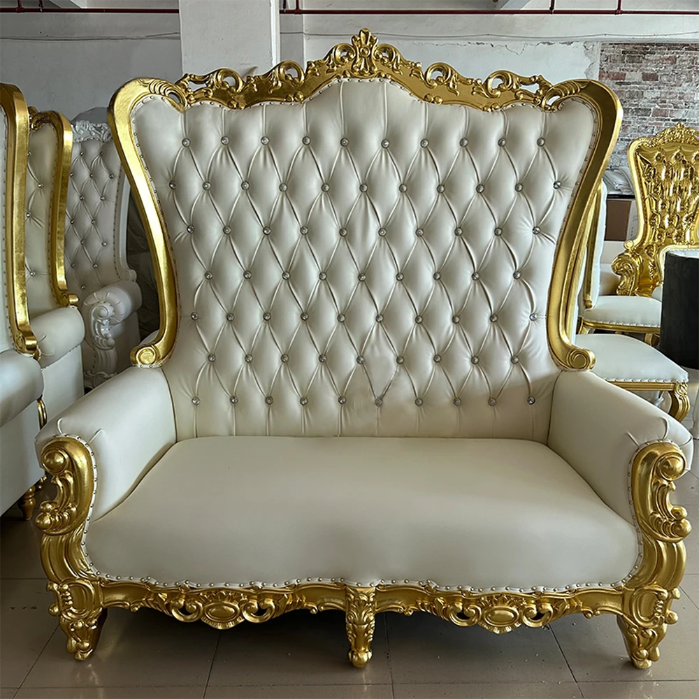 Wholesale hotel luxury Throne chair Event gold white Wedding Throne chair