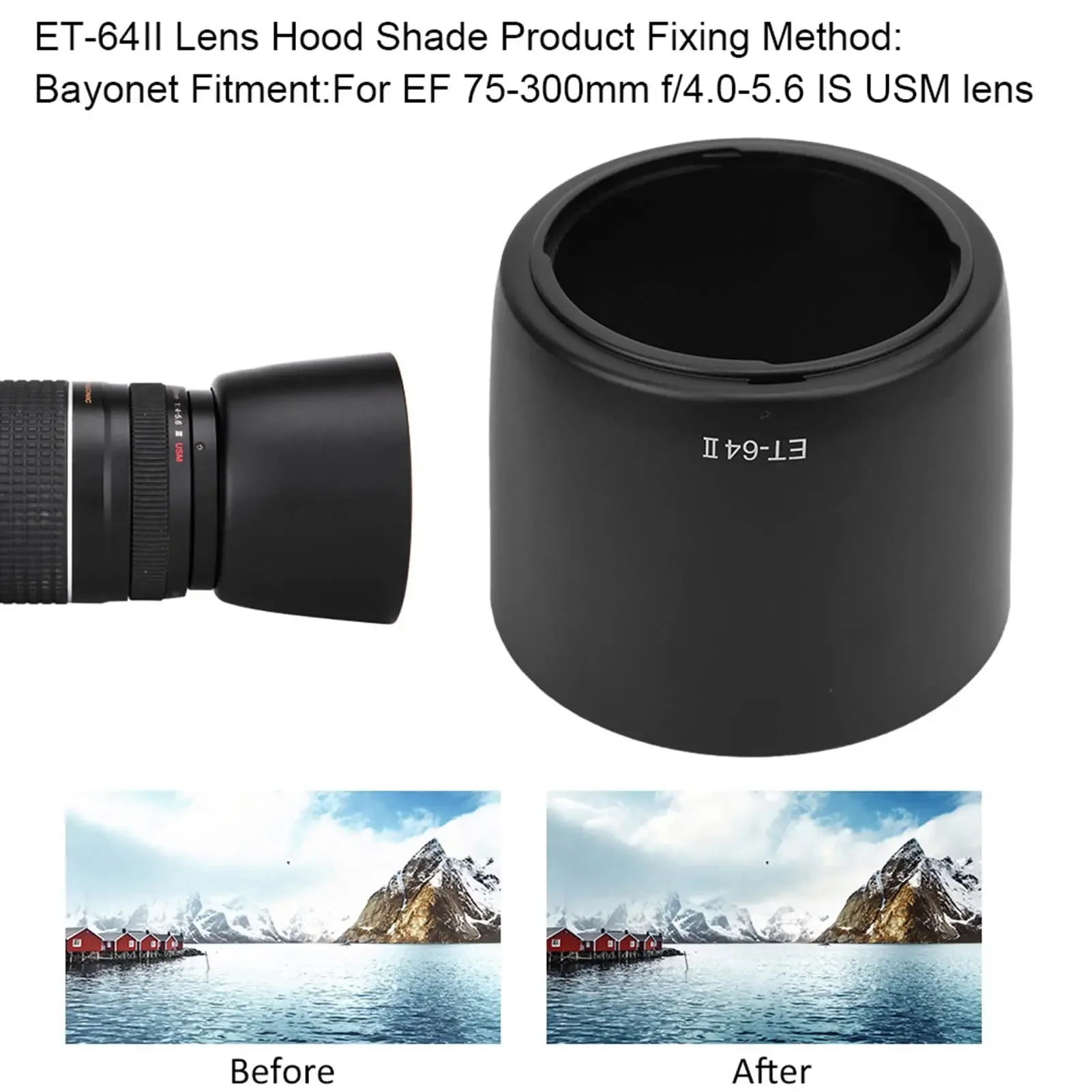 ET-64II ET64II Bayonet Mount Lens Hood cover for Canon EF 75-300mm f/4-5.6 IS USM camera len