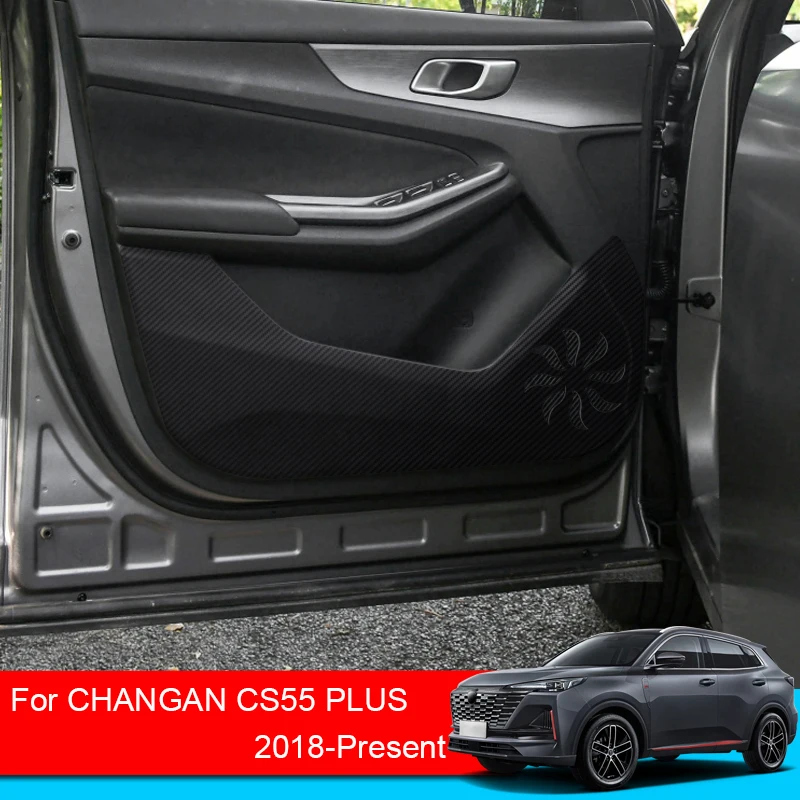 

4PCS Car Door Anti Kick Pad For CHANGAN CS55 PLUS 2018-2025 Leather Protection Film Protector Sticker Carbon Trim Accessories