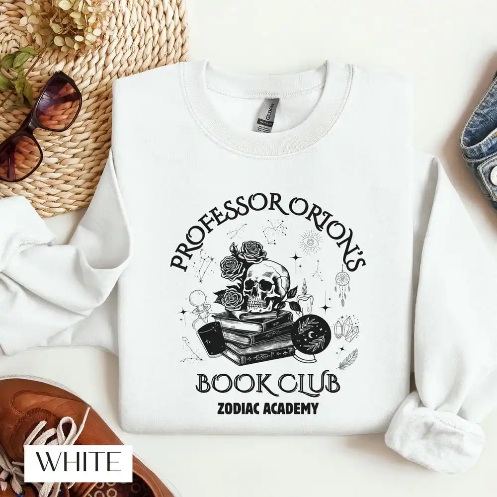 Professor Orions Book Club Zodiac Academy Merch Sweatshirt  Gift for Book Lover Long Sleeve Fleece Sweatshirt Y2K Streetwear