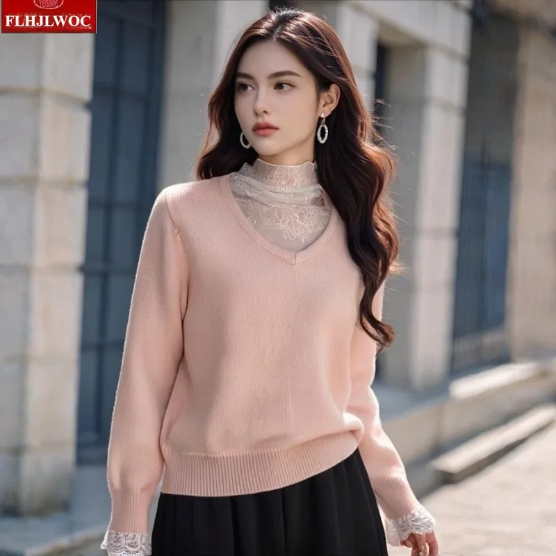 

Водолазка, кружевные топы, джемперы, новогодний модный женский зимний весенний лоскутный вязаный крючком кружевной вязаный свитер, пуловеры